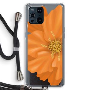 CaseCompany Orange Ellila flower: Oppo Find X3 Pro Transparant Hoesje met koord