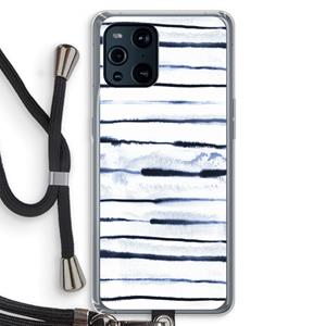 CaseCompany Ink Stripes: Oppo Find X3 Pro Transparant Hoesje met koord