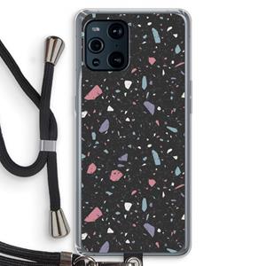 CaseCompany Terrazzo N°16: Oppo Find X3 Pro Transparant Hoesje met koord
