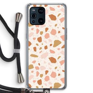 CaseCompany Terrazzo N°18: Oppo Find X3 Pro Transparant Hoesje met koord