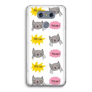 CaseCompany Meow: LG G6 Transparant Hoesje