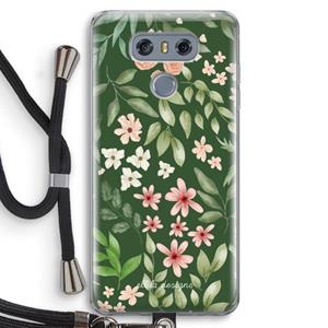 CaseCompany Botanical green sweet flower heaven: LG G6 Transparant Hoesje met koord