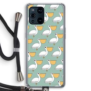 CaseCompany Pelican: Oppo Find X3 Pro Transparant Hoesje met koord