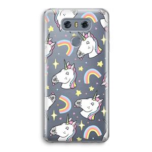 CaseCompany Rainbow Unicorn: LG G6 Transparant Hoesje