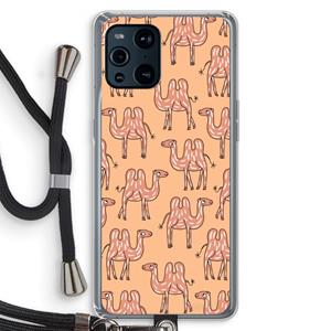 CaseCompany Kameel: Oppo Find X3 Pro Transparant Hoesje met koord