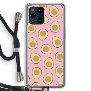CaseCompany Dancing avocados: Oppo Find X3 Pro Transparant Hoesje met koord