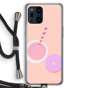 CaseCompany Donut: Oppo Find X3 Pro Transparant Hoesje met koord