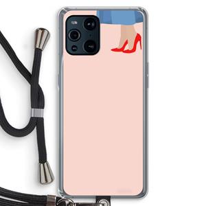 CaseCompany High heels: Oppo Find X3 Pro Transparant Hoesje met koord