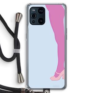 CaseCompany Pink panty: Oppo Find X3 Pro Transparant Hoesje met koord