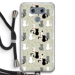 CaseCompany Katten: LG G6 Transparant Hoesje met koord