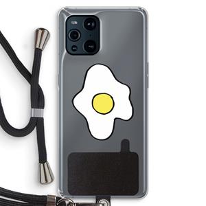CaseCompany Spiegelei: Oppo Find X3 Pro Transparant Hoesje met koord