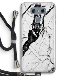 CaseCompany Witte marmer 2: LG G6 Transparant Hoesje met koord