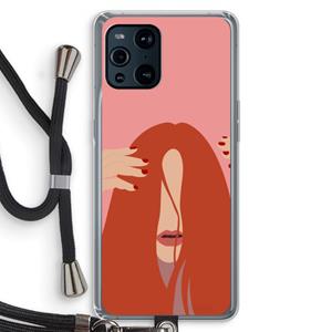 CaseCompany Woke up like this: Oppo Find X3 Pro Transparant Hoesje met koord