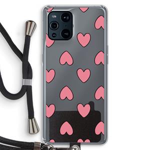 CaseCompany Ondersteboven verliefd: Oppo Find X3 Pro Transparant Hoesje met koord