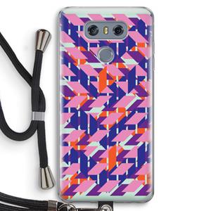 CaseCompany Skew Blush 3: LG G6 Transparant Hoesje met koord