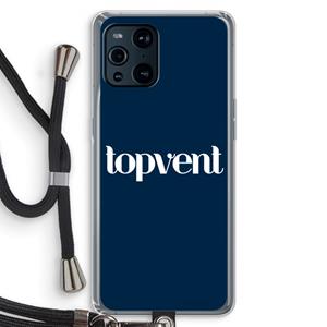 CaseCompany Topvent Navy: Oppo Find X3 Pro Transparant Hoesje met koord