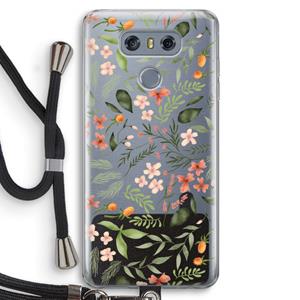 CaseCompany Sweet little flowers: LG G6 Transparant Hoesje met koord