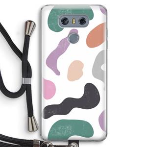 CaseCompany Memphis Shapes: LG G6 Transparant Hoesje met koord