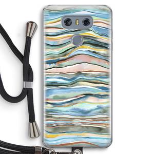 CaseCompany Watercolor Agate: LG G6 Transparant Hoesje met koord