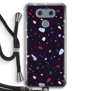 CaseCompany Dark Rounded Terrazzo: LG G6 Transparant Hoesje met koord