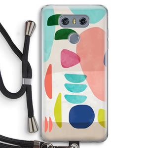 CaseCompany Bold Rounded Shapes: LG G6 Transparant Hoesje met koord