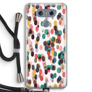 CaseCompany Tropical Dots: LG G6 Transparant Hoesje met koord