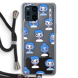 CaseCompany Gezichtjes: Oppo Find X3 Pro Transparant Hoesje met koord