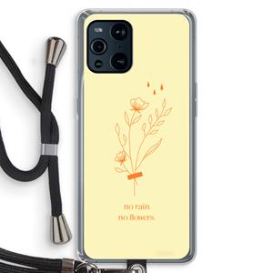 CaseCompany No rain no flowers: Oppo Find X3 Pro Transparant Hoesje met koord