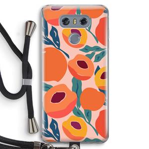 CaseCompany Perzik: LG G6 Transparant Hoesje met koord