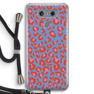 CaseCompany Leopard blue: LG G6 Transparant Hoesje met koord