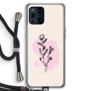 CaseCompany Roses are red: Oppo Find X3 Pro Transparant Hoesje met koord