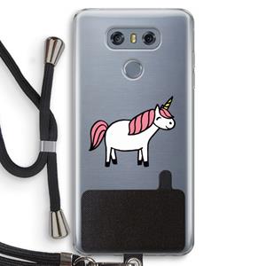 CaseCompany Eenhoorn: LG G6 Transparant Hoesje met koord