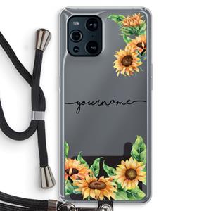 CaseCompany Zonnebloemen: Oppo Find X3 Pro Transparant Hoesje met koord