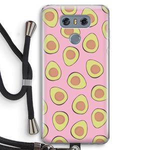 CaseCompany Dancing avocados: LG G6 Transparant Hoesje met koord