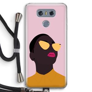 CaseCompany Yellow glasses: LG G6 Transparant Hoesje met koord