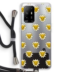 CaseCompany Leeuwenkoppen: Oppo A94 5G Transparant Hoesje met koord