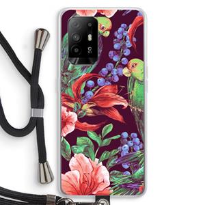 CaseCompany Papegaaien: Oppo A94 5G Transparant Hoesje met koord