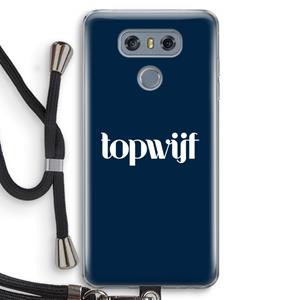 CaseCompany Topwijf Navy: LG G6 Transparant Hoesje met koord