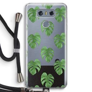 CaseCompany Monstera leaves: LG G6 Transparant Hoesje met koord