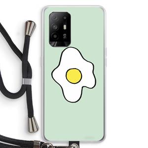 CaseCompany Spiegelei: Oppo A94 5G Transparant Hoesje met koord