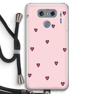 CaseCompany Hartjes: LG G6 Transparant Hoesje met koord