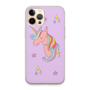 CaseCompany Roze eenhoorn: iPhone 13 Pro Max Transparant Hoesje