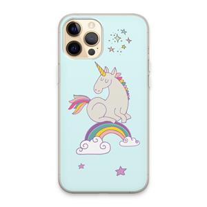 CaseCompany Regenboog eenhoorn: iPhone 13 Pro Max Transparant Hoesje