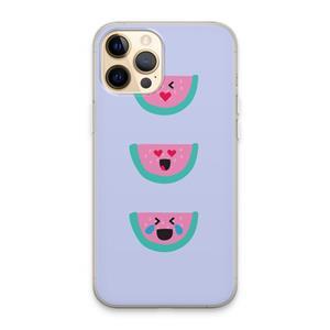 CaseCompany Smiley watermeloen: iPhone 13 Pro Max Transparant Hoesje