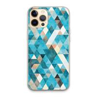 CaseCompany Gekleurde driehoekjes blauw: iPhone 13 Pro Max Transparant Hoesje