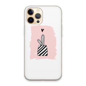 CaseCompany Zwart-wit cactus: iPhone 13 Pro Max Transparant Hoesje