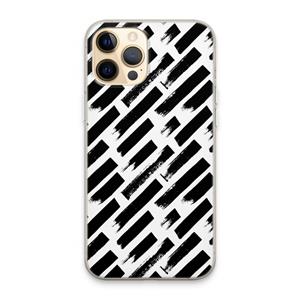 CaseCompany Zwarte vegen: iPhone 13 Pro Max Transparant Hoesje