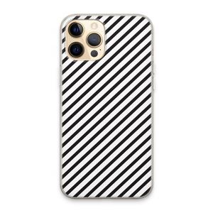CaseCompany Strepen zwart-wit: iPhone 13 Pro Max Transparant Hoesje