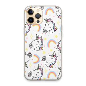 CaseCompany Rainbow Unicorn: iPhone 13 Pro Max Transparant Hoesje