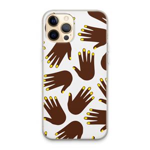 CaseCompany Hands dark: iPhone 13 Pro Max Transparant Hoesje